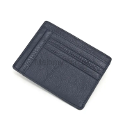 Picture of Genuine Leather RFID Blue Card Holder