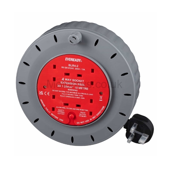 Picture of Eveready 4 Way Socket Extension Reel Cable 10m