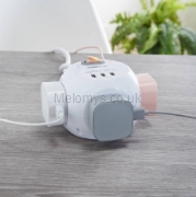 Picture of 3 Way Cube Socket Power With 3 Usb Plug Socket Electric Cube Extension Lead 