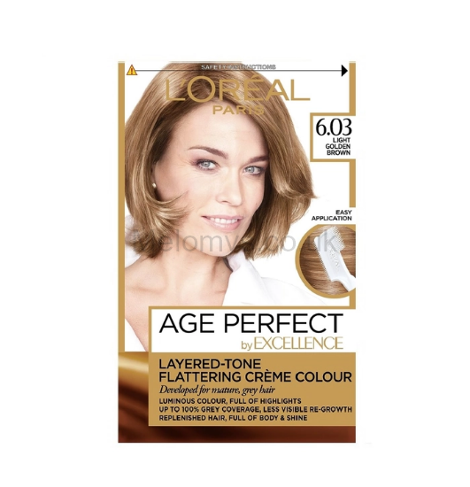 Picture of L'Oreal Excellence Age Perfect 6.03 Light Golden Brown Hair Dye