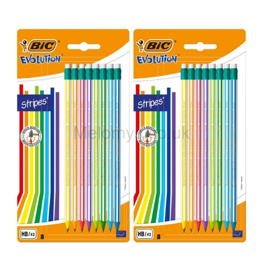 Picture of Bic Evolution 8 Stripes Pencils - Pack of 2