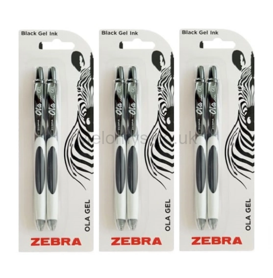 Picture of Zebra Ola Black Retractable 2 Gel Pens - Pack Of 3 