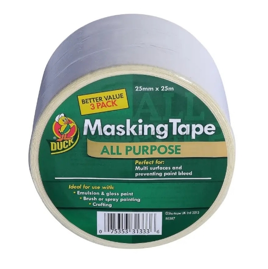 Picture of All Purpose Duck Masking Tape 25mm x 25m - 3 Pack  