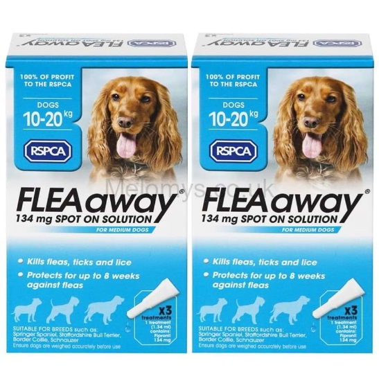 Picture of RSPCA FLEAaway Medium Dog Flea Treatment 3 x 134mg - Pack Of 2