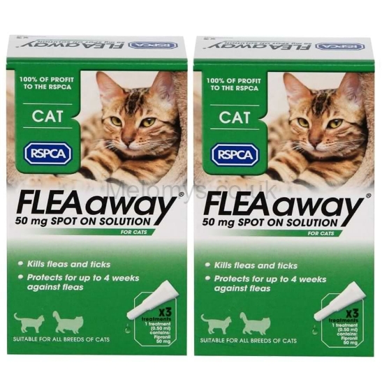 Picture of RSPCA FLEAaway Cat Flea Treatment 3 x 50mg - Pack Of 2 