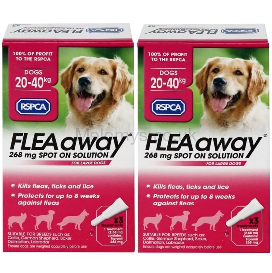 Picture of RSPCA FLEAaway Large Dog Flea Treatment 3 x 268mg - Pack Of 2