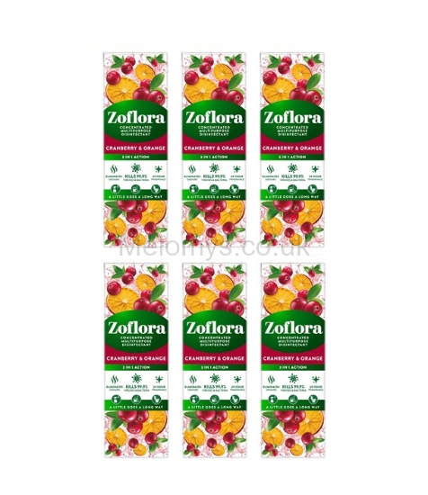 Picture of Zoflora Concentrated Disinfectant Cranberry and Orange 250ml - Pack of 6