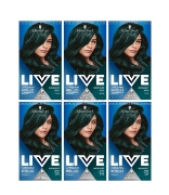 Picture of Schwarzkopf Live U75 Midnight Jade Green Permanent Hair Dye - Pack of 6