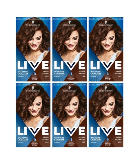 Picture of Schwarzkopf Live Intense Colour 88 Urban Brown Hair Dye - Pack of 6