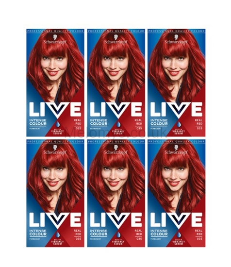 Picture of Schwarzkopf Live Real Red 35 Permanent Hair Dye - Pack of 6