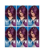 Picture of Schwarzkopf Live Amethyst Chrome U69 Metallics Purple Permanent Hair Dye - Pack of 6