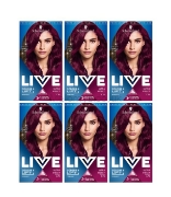 Picture of Schwarzkopf Live Luminance Ultra Violet L76 Purple Permanent Hair Dye - Pack of 6