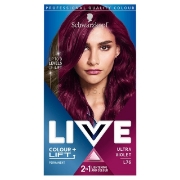 Picture of Schwarzkopf Live Luminance Ultra Violet L76 Purple Permanent Hair Dye - Pack of 6