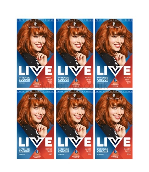 Picture of Schwarzkopf Live Intensive Color 030 Mango Twist Hair Dye - Pack of 6