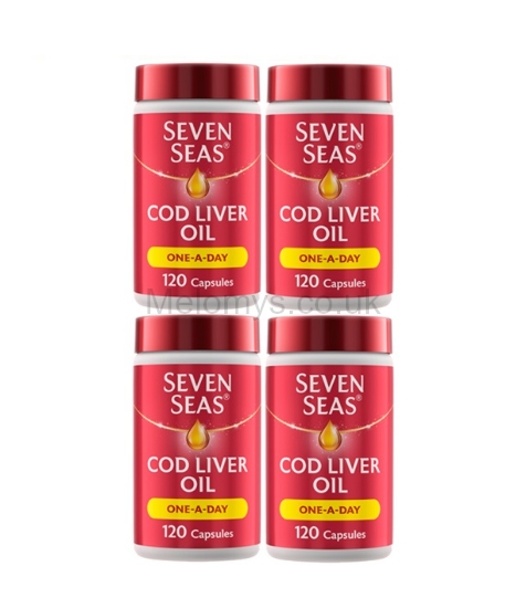 Picture of Seven Seas Cod Liver Oil One A Day 120 Capsules - Pack of 4