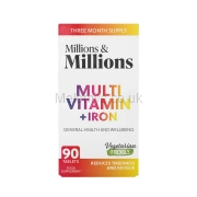 Picture of Millions & Millions Multivitamin & Iron Tablets 90pk - Pack of 4