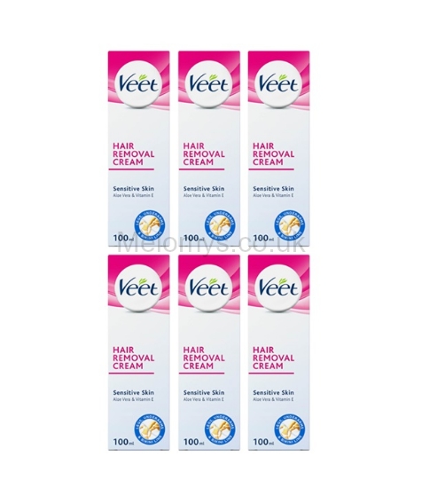 Picture of Veet Hair Removal Cream Sensitive Skin 100ml - Pack of 6