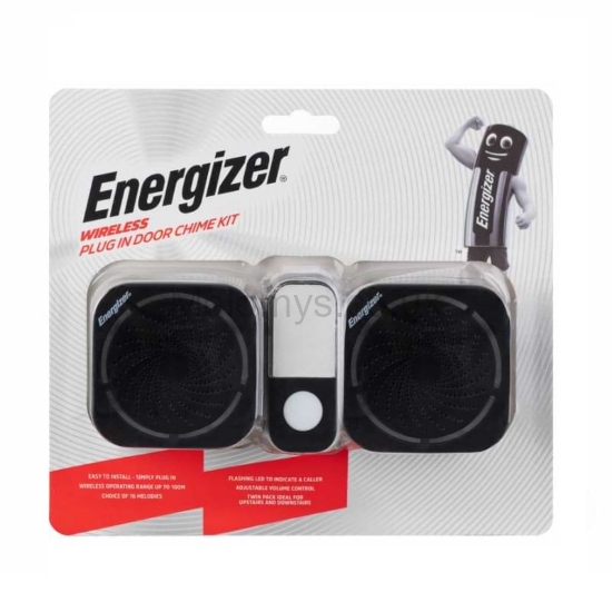 Picture of Energizer Wireless Plug-In Door Bell Chime Kit 2pk - Black 